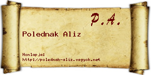 Polednak Aliz névjegykártya